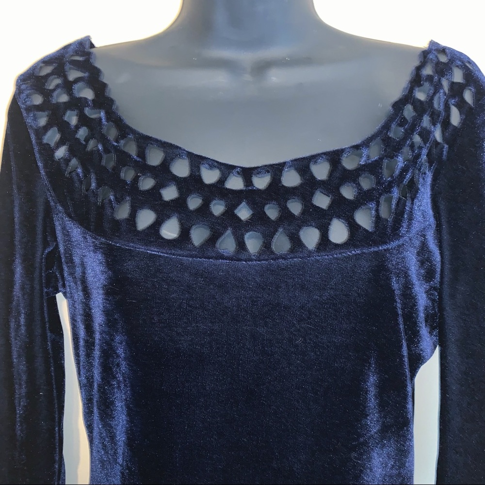 DONATING Velvet Cutout Dress 3/4 Long Sleeve